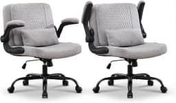 TCGBKAF Ergonomic Office Chair Criss Cross Chair with Flip Backrest PU Leather Adjustable Height Swivel Chair with Flip Up Arms