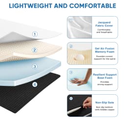 MCQ Foldable Tri-fold Mattress 4 Inch Portable Soft Bed Pad Collapsible and Washable Cover with CertiPUR-US Certified for Home