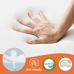 MCQ Foldable Tri-fold Mattress 4 Inch Portable Soft Bed Pad Collapsible and Washable Cover with CertiPUR-US Certified for Home