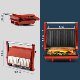 1000W Electric Sandwich Maker Panini Press Grill 180° Open Non-Stick Plates Easy Clean Breakfast Machine 120V US Plug