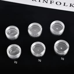 20/50pcs 2-5g Sample Clear Cream Jar Mini Cosmetic Bottles Containers Transparent Pot For Nail Arts Small Clear Can Tin For Balm