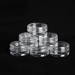 20/50pcs 2-5g Sample Clear Cream Jar Mini Cosmetic Bottles Containers Transparent Pot For Nail Arts Small Clear Can Tin For Balm