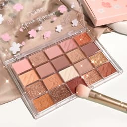 20-Color Cherry Blossom Eyeshadow Palette - Matte & Glitter Pink/Brown Tone Eye Makeup Palette, Long-Lasting Pigmented Eyeshadow