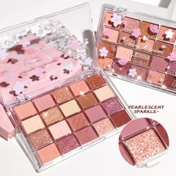 20-Color Cherry Blossom Eyeshadow Palette - Matte & Glitter Pink/Brown Tone Eye Makeup Palette, Long-Lasting Pigmented Eyeshadow