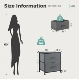 MCQ 2 Fabric Drawers Living Room Cabinet Storage Display Nightstand Bedside Coffee Sofa Tea Table Cabinets For Furniture