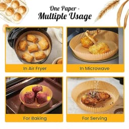 50 Pack 8 Inch Air Fryer Liners - Essential Non-Stick Parchment for 5-8 QT Air Fryer Kitchen Accessories