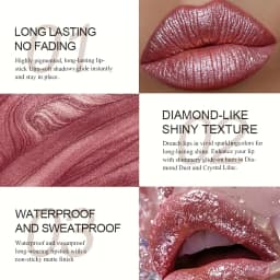 Waterproof and shimmery lipstick, waterproof and sweatproof, long-lasting and smudge-proof, not easy to smudge.