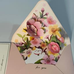 Greeting Card Flowers Cat Pop Up Card 3D Greeting Cards for Birthday, Anniversary, Thank You, Thanksgiving, Christmas, Get Well,