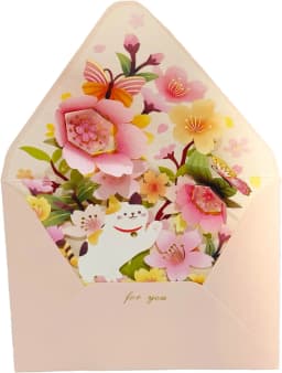 Greeting Card Flowers Cat Pop Up Card 3D Greeting Cards for Birthday, Anniversary, Thank You, Thanksgiving, Christmas, Get Well,