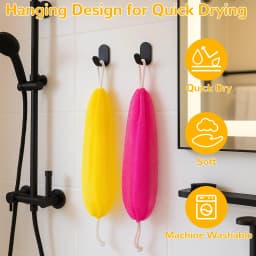 African Net Bath Sponge Exfoliating Shower Puff Foam Towel Stretch Body Scrubber Back Cleaning Sponge Soft Mesh Bath Net for Skin Exfoliation Daily Shower Body Care Accessories