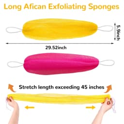 African Net Bath Sponge Exfoliating Shower Puff Foam Towel Stretch Body Scrubber Back Cleaning Sponge Soft Mesh Bath Net for Skin Exfoliation Daily Shower Body Care Accessories