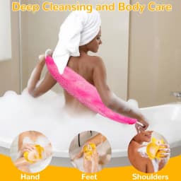 African Net Bath Sponge Exfoliating Shower Puff Foam Towel Stretch Body Scrubber Back Cleaning Sponge Soft Mesh Bath Net for Skin Exfoliation Daily Shower Body Care Accessories