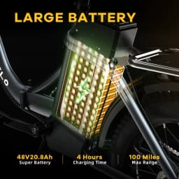 Cybervelo 1000W Electric Bike for Adults 48V 20.8Ah Large Removable Battery Foldable 20 Inch Fat Tire Urban Commuting Mars700