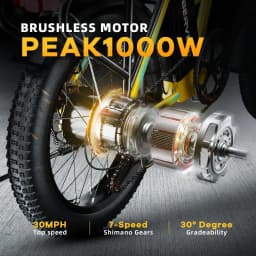 Cybervelo 1000W Electric Bike for Adults 48V 20.8Ah Large Removable Battery Foldable 20 Inch Fat Tire Urban Commuting Mars700