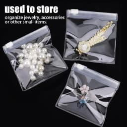 50/5PCS Mini Clear Bag Pill Dispenser Bags Protable Travel Jewel Pouch with Sliding Zipper Self-sealing Waterproof Storage Bags