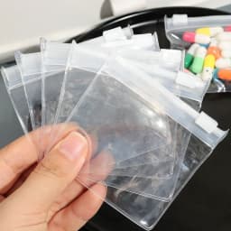 50/5PCS Mini Clear Bag Pill Dispenser Bags Protable Travel Jewel Pouch with Sliding Zipper Self-sealing Waterproof Storage Bags