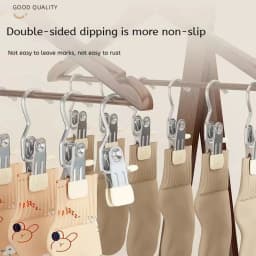 Multifunctional Clothespin Hanger Clothes Hook Buckle Metal Stainless Steel Hat Skirt Trouser Clip Clothing Wardrobe Storage