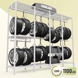 EnHomee 76.9"H Heavy Duty White Clothing Rack – 1,100 LBS Load Limit, Adjustable Metal Garment Rack for Bedroom or Closet