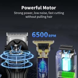 Professional Hair Clipper Set with LCD Display, Rechargeable Electric Trimmer for Men, Includes T-Outliner, Foil Shaver, Guide Combs & Accessories