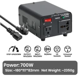 Lvyuan Voltage Converter Transformer 700VA/3500VA/6000VA Heavy Duty Step Up/Down Transformer with US&UN Outlet 5V USB Port