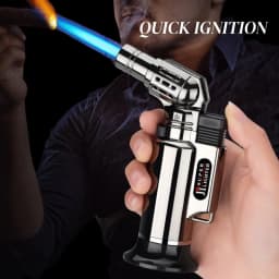 Metal Windproof Jet Flame Gas Lighter Refillable Portable Torch Lighter for Men's Gifts Kitchen Cooking Welding Baking BBQ