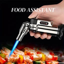 Metal Windproof Jet Flame Gas Lighter Refillable Portable Torch Lighter for Men's Gifts Kitchen Cooking Welding Baking BBQ