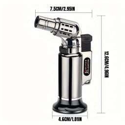 Metal Windproof Jet Flame Gas Lighter Refillable Portable Torch Lighter for Men's Gifts Kitchen Cooking Welding Baking BBQ