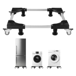 SucceBuy 1100 lbs Furniture Mover Dolly Fridge Stand with 8 Locking Twin Wheels 27.5 -35.4in Adjustable Mobile Base for Washer
