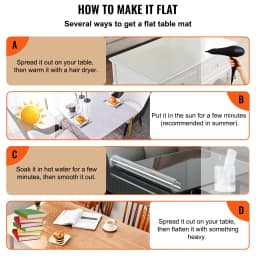 SucceBuy Multi-size 1.5/2mm Tablecloth Protector Table Cover Mat PVC Soft Waterproof Clear Water Resistant Easy Clean