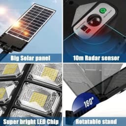 504LED Ultra-Bright Solar Street Light Wide Angle Motion Sensor, Remote Control, Energy-Efficient, Waterproof 4300mAh