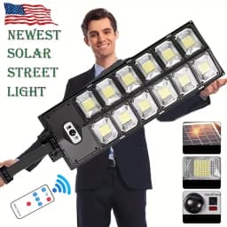 504LED Ultra-Bright Solar Street Light Wide Angle Motion Sensor, Remote Control, Energy-Efficient, Waterproof 4300mAh