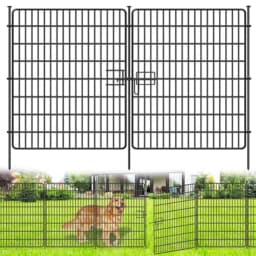 15 Panels No Dig Fence with Gate 32 in H X 36 ft(L) Garden Decorative Fence Animal Barrier for Dogs Rustproof Metal Garden Edgi