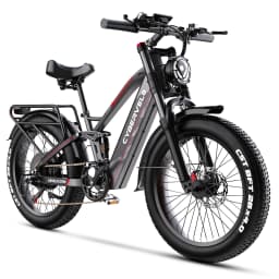 Cybervelo 5000W Peak Fat Tire Electric Bike 26"x4.0 All Terrain Mountain Commuter Ebike 7-Speed Up to 120 Miles 52V 40Ah/60V 50Ah Battery EK9