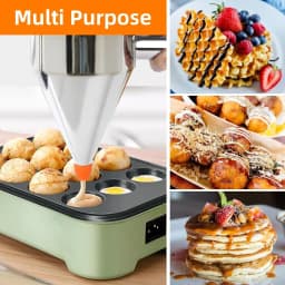 2026 Pancake Batter Dispenser with 4 Nozzles Multi-Caliber Stainless Steel Funnel Cake Dispenser with Stand Great for Bake Goods