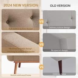 Fabric Accent Chair Set of 2 Button Tufted Upholstered Arm Chair Mid Century Living Room Bedroom Study Office Brown Customized