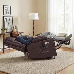 Large Dual Motor Power Lift Recliner Chair for Elderly, Massage and Heat, Lay Flat, Zero Gravity, Home Button, USB Port, Faux Le