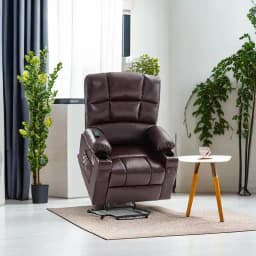 Large Dual Motor Power Lift Recliner Chair for Elderly, Massage and Heat, Lay Flat, Zero Gravity, Home Button, USB Port, Faux Le