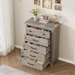 5 Dresser for Bedroom, 41.3 in Tall Vertical Drawer Dresser with Large Storage, Freestanding Wooden Closet Chest, Customized