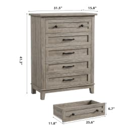 5 Dresser for Bedroom, 41.3 in Tall Vertical Drawer Dresser with Large Storage, Freestanding Wooden Closet Chest, Customized