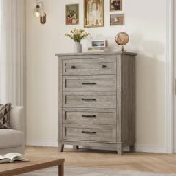 5 Dresser for Bedroom, 41.3 in Tall Vertical Drawer Dresser with Large Storage, Freestanding Wooden Closet Chest, Customized