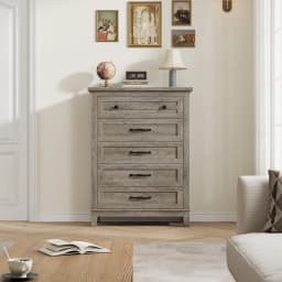 5 Dresser for Bedroom, 41.3 in Tall Vertical Drawer Dresser with Large Storage, Freestanding Wooden Closet Chest, Customized