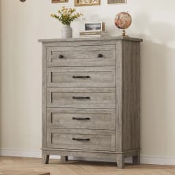 5 Dresser for Bedroom, 41.3 in Tall Vertical Drawer Dresser with Large Storage, Freestanding Wooden Closet Chest, Customized