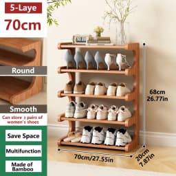 1pc [Bamboo Shoe Rack] Christmas Gift Bamboo Shoe Rack | Wood Grain Decoration Shoe Storage Organizers for 15/24 Pairs, Easy to