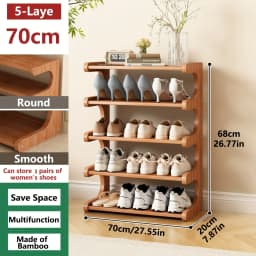 1pc [Bamboo Shoe Rack] Christmas Gift Bamboo Shoe Rack | Wood Grain Decoration Shoe Storage Organizers for 15/24 Pairs, Easy to