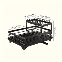 Commercial-Grade Dish Drying Rack – 2-Tier Stainless Steel with Water Catch Tray, Rust-Proof for Home or Business