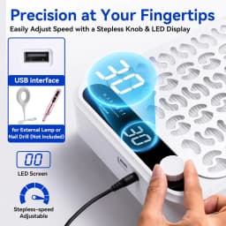 Makartt Nail Dust Collector - Professional Powerful Suction Larina Dust Collector Nail Tech LED Display, Adjustable Speed