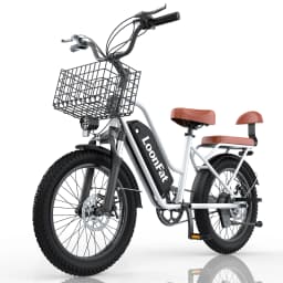 LoonFat T20 Black Adult Ebike 1000W Motor 25 MPH Speed Limiter 48V 15.6Ah Lithium Battery 170 Lbs Max Load Cable Brakes