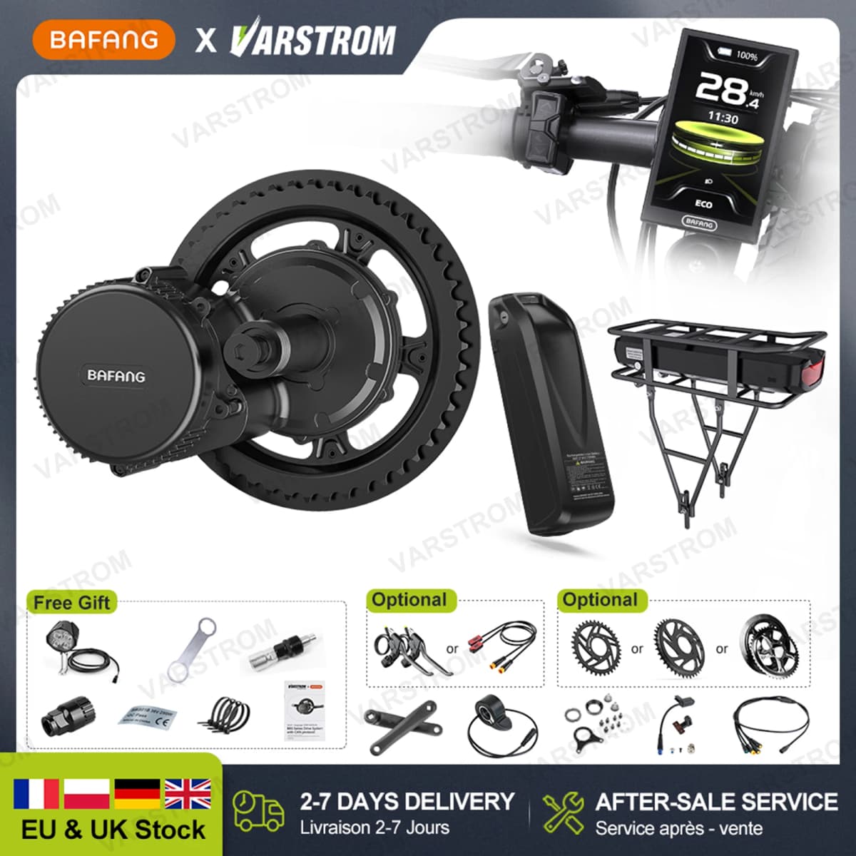 Bafang BBS02B BBSHD BBS01B 750W 48V 250W 1000W Mid Drive Motor 8Fun Ebike Conversion kit Electric Bicycle Engine with 48VBattery