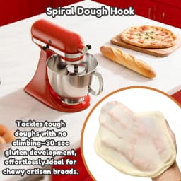 Stainless Steel Spiral Dough Hook for KitchenAid Stand Mixer Bread Hook Attachment Fits 4.5QT Mixing Bowl Dishwasher Safe