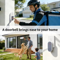 PGST Wireless Doorbell Door Bell Music Melody Remind Smart Home Security Alarm 1000FT 433MHz US Plug 1Doorbell and 2Remote